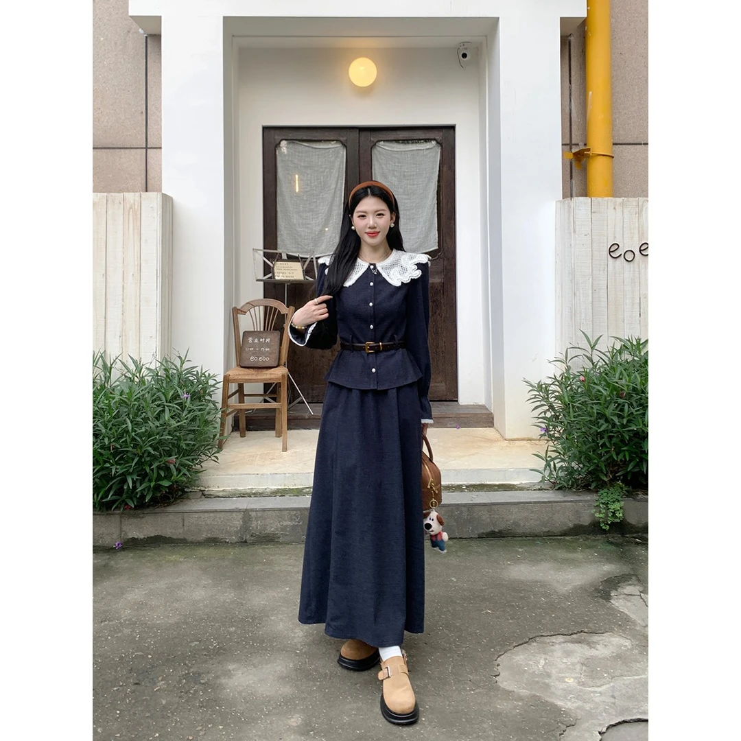 【芳华-半裙】多多2024秋季新款梨形遮胯仿牛仔磨毛松紧腰半身裙女