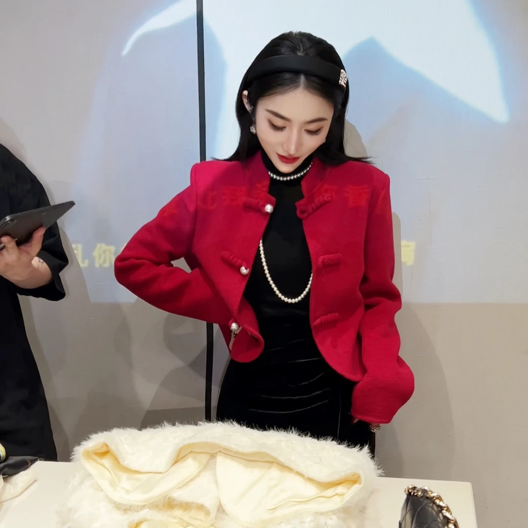 1【四季如意】日常新中式短款秋冬显瘦百搭羊毛大衣外套