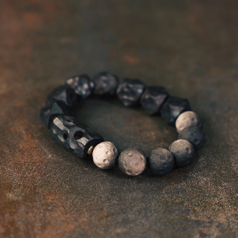 黄铜手链 原创手工个性设计木质手串女 复古潮流百搭单圈手链男款