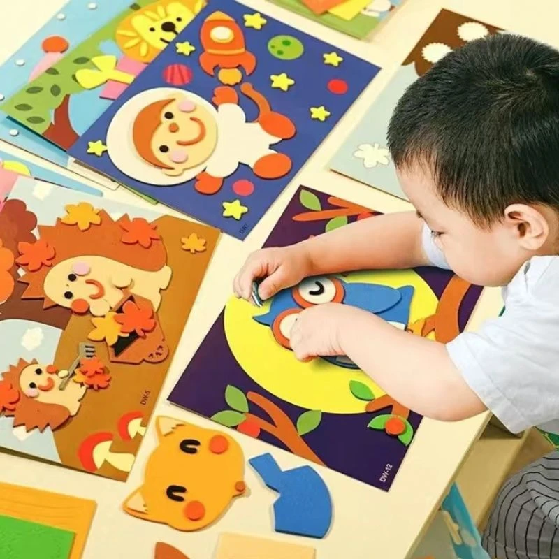 儿童海绵贴画适用亲子幼儿园手工儿童益智3d立体贴画DIY材料加厚