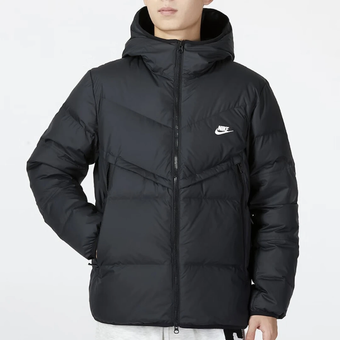 Nike/耐克新款羽绒服 LOGO印花拉链连帽羽绒服冬季保暖户外短款