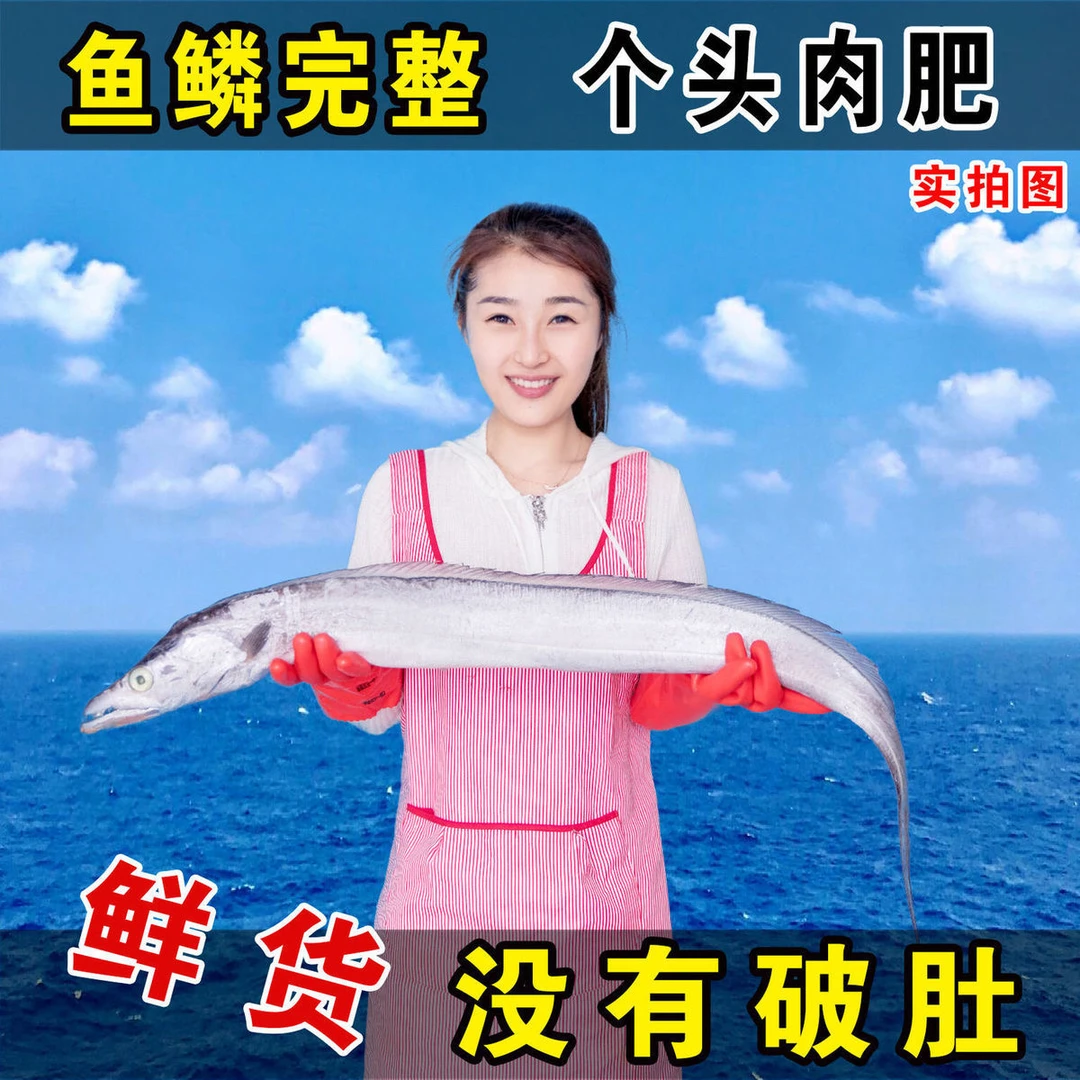 整条带鱼特大野生海捕钓带海鲜批发5斤 连云港发货