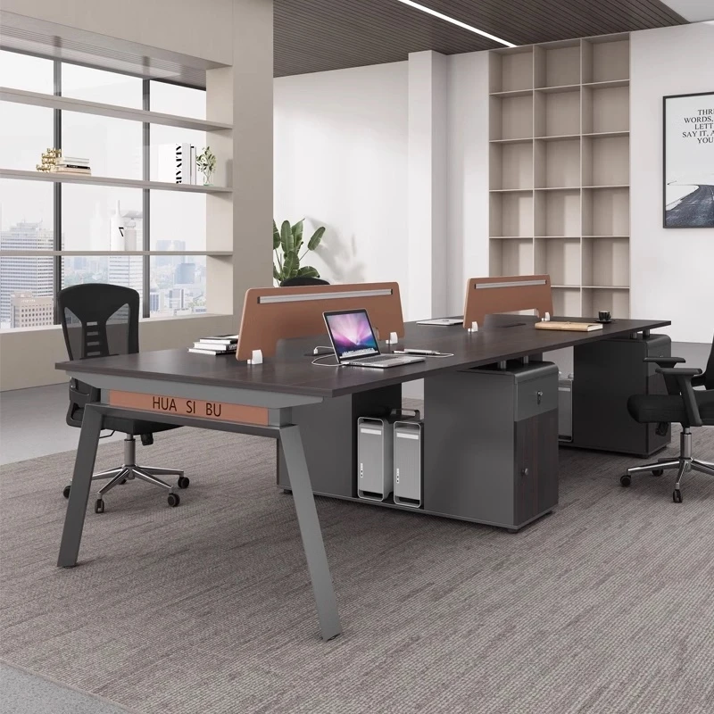 简约时尚办办公室四六人4/6人员工位定制公桌椅组合职员多人卡座