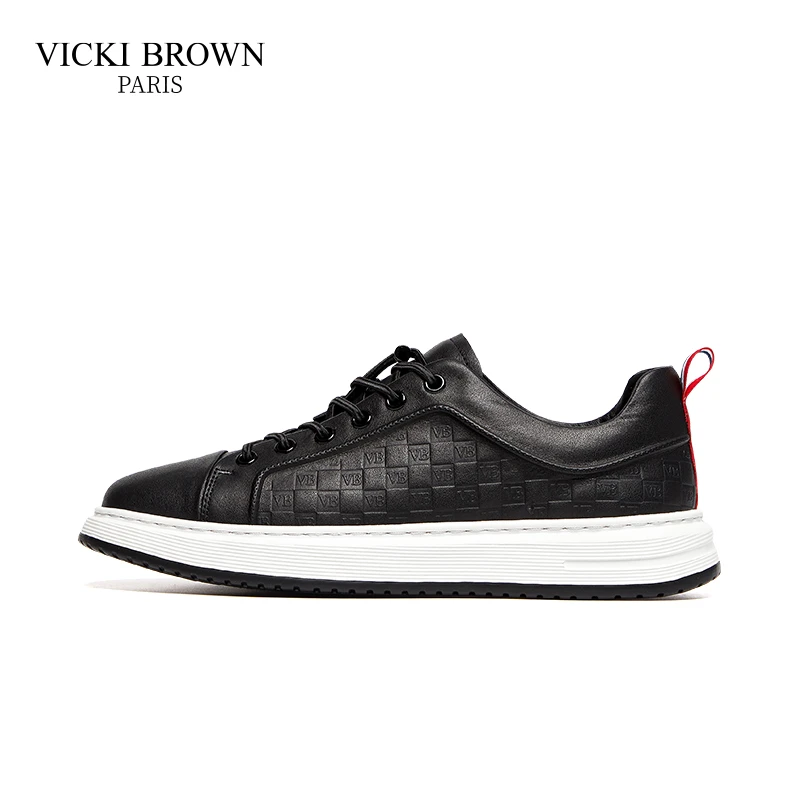 VICKI BROWN轻奢舒适低帮潮流百搭男鞋经典时尚厚底圆头休闲鞋
