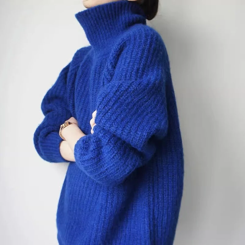 高领韩版毛衣女时尚慵懒宽松百搭针织衫时尚春秋新款套头打底衫潮