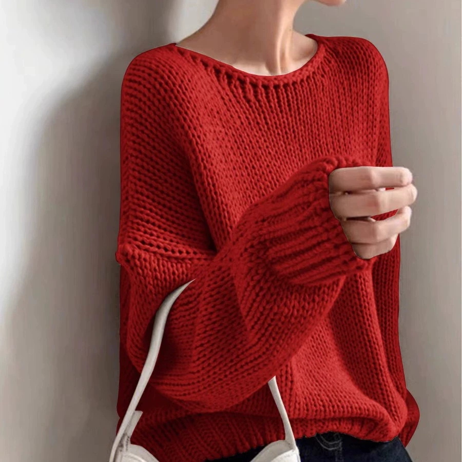 百穿不厌！巨好穿！！高级感复古宽松慵懒风粗线毛衣针织衫女上衣