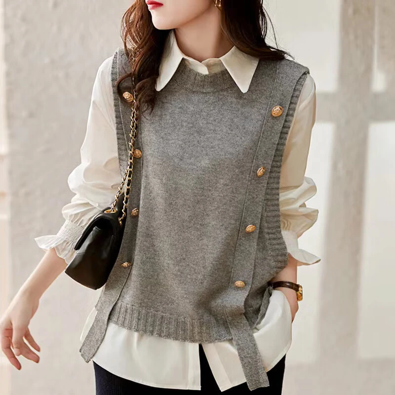 针织衫马甲女2025年秋冬新款显瘦洋气休闲百搭高级感减龄上衣时尚