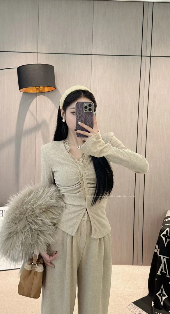 Moli定制【蕾丝琦梦】单上衣单裤子显瘦气质蕾丝通勤8251