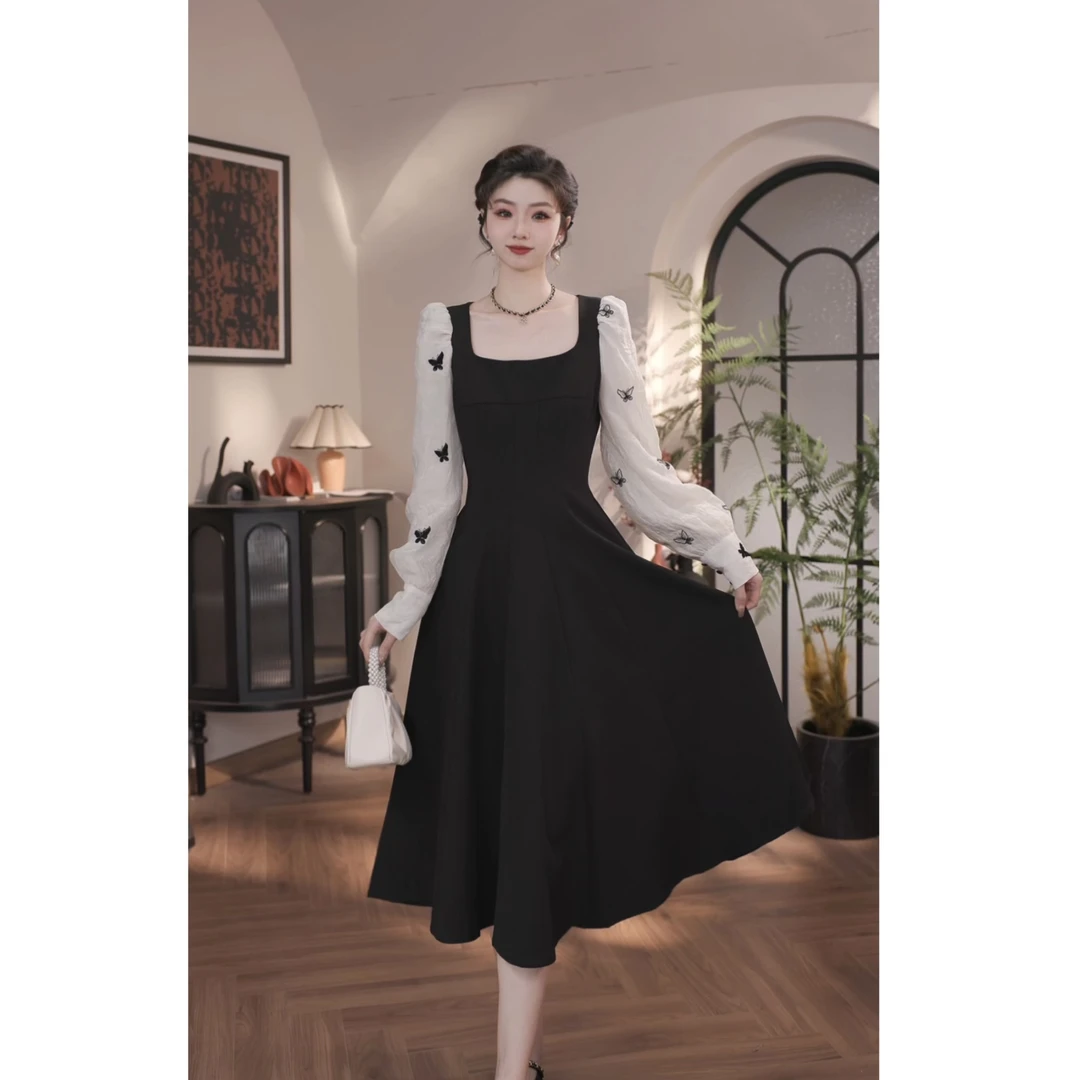 【薇宝儿-婷婷】-秋冬季新款时尚气质显瘦收腰连衣裙-39184K