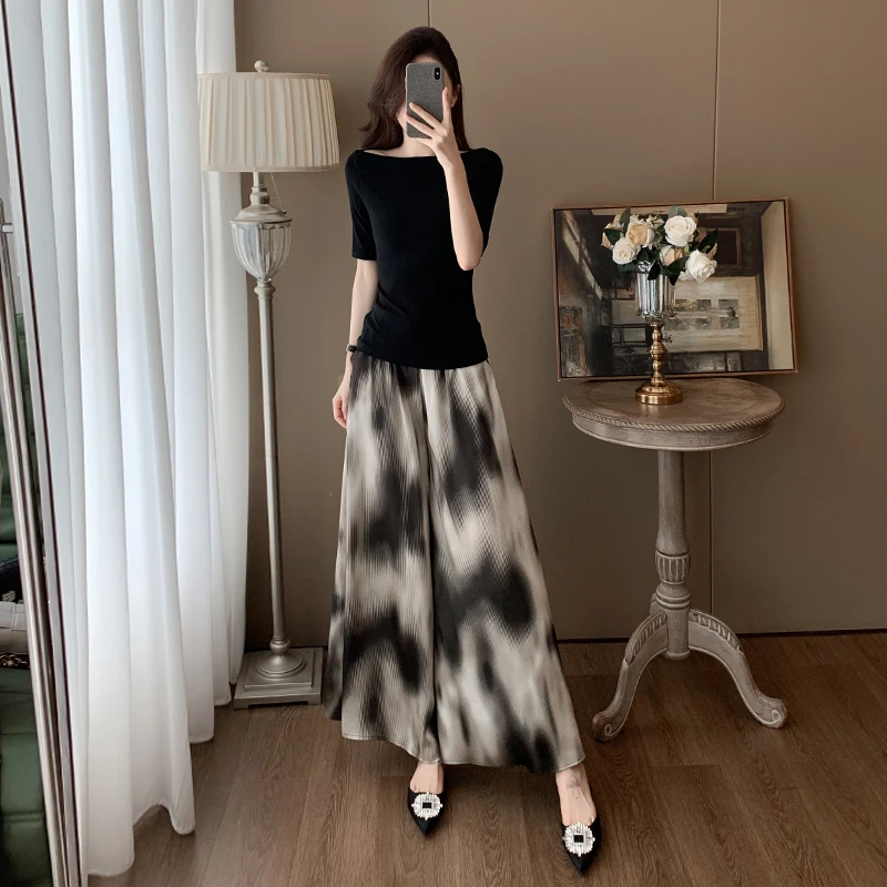 新中式休闲运动套装女国风别致短袖上衣阔腿裤夏季新款复古两件套