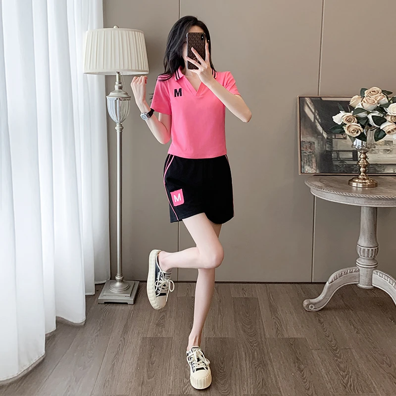 2024夏季新款女士运动套装休闲时尚洋气时髦小个子健身跑步两件套