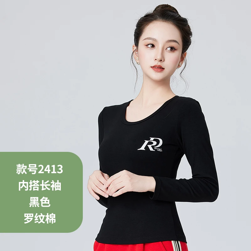 秋季新款广场舞健身操户外跑步休闲百搭显瘦大码运动T恤