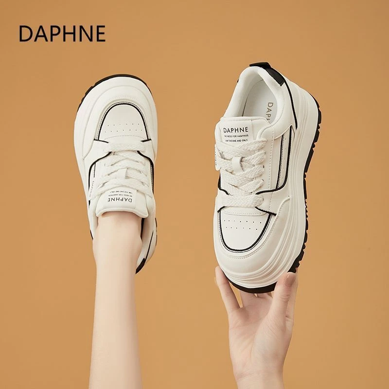 Daphne/达芙妮厚底小白鞋女2025春季网红时尚百搭ins韩版学生潮鞋