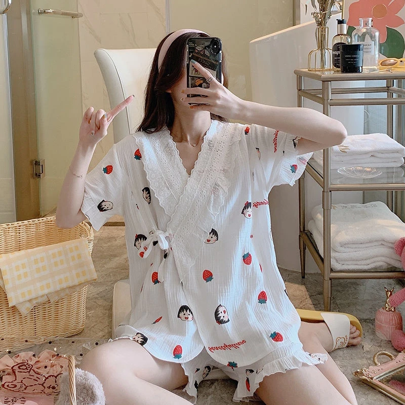 【亏本清仓】纯棉纱布短袖哺乳睡衣夏装孕期专用月子服夏季薄款产后