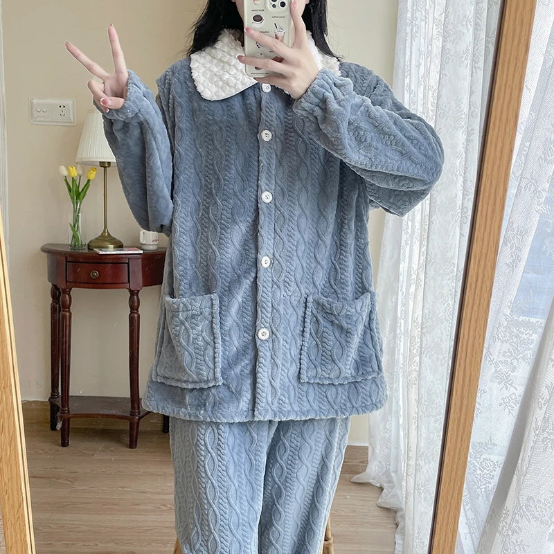 【亏本清仓】珊瑚绒孕妇睡衣加绒加厚秋冬季月子服冬天产妇产后喂奶