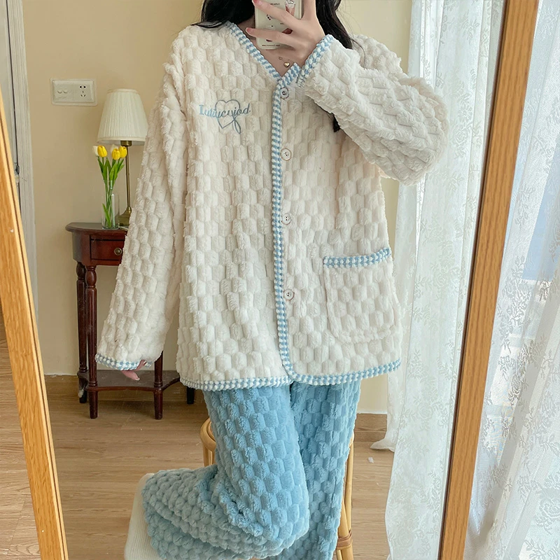 【亏本清仓】珊瑚绒月子服冬季孕妇睡衣加厚加绒秋冬天产后哺乳喂奶