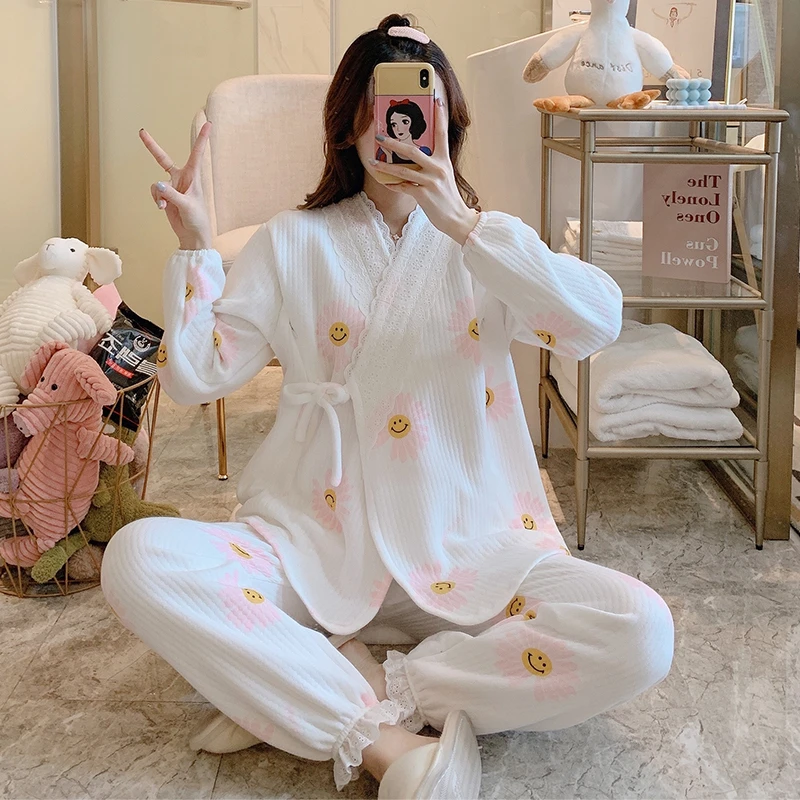 【亏本清仓】空气棉月子服纯棉春秋款孕妇睡衣孕期专用冬季产后喂奶