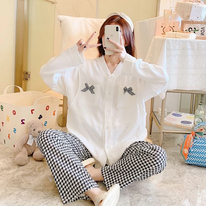 【亏本清仓】月子服夏季薄款产后纯棉纱布怀孕期哺乳期两用孕妇睡衣