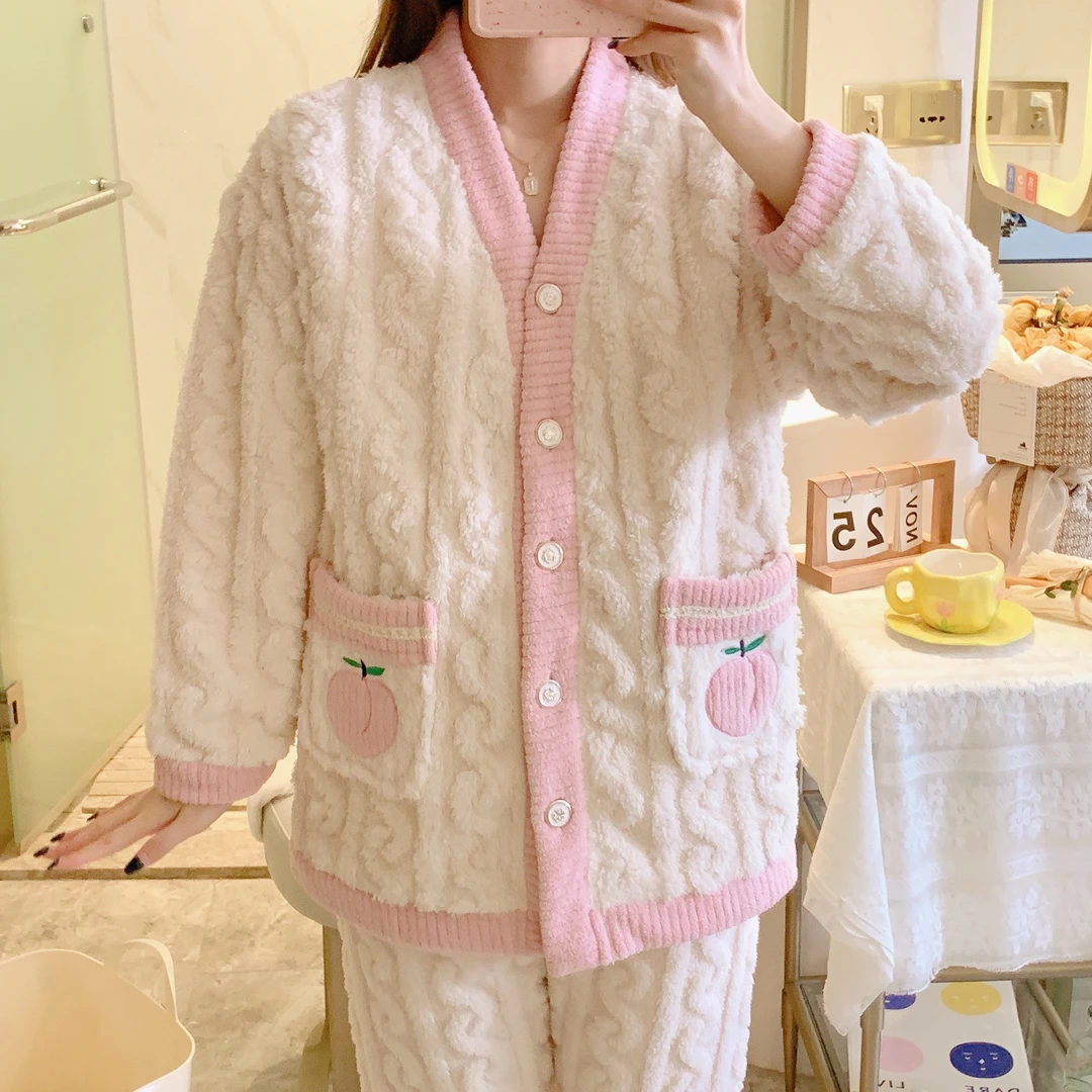 【亏本清仓】孕妇睡衣秋冬款加绒加厚孕期专用冬天保暖珊瑚绒月子服