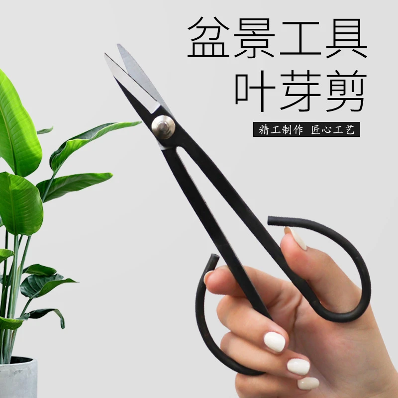 家用碳钢盆景叶芽剪园艺修枝尖头剪刀插花剪小枝叶剪盆栽制造型
