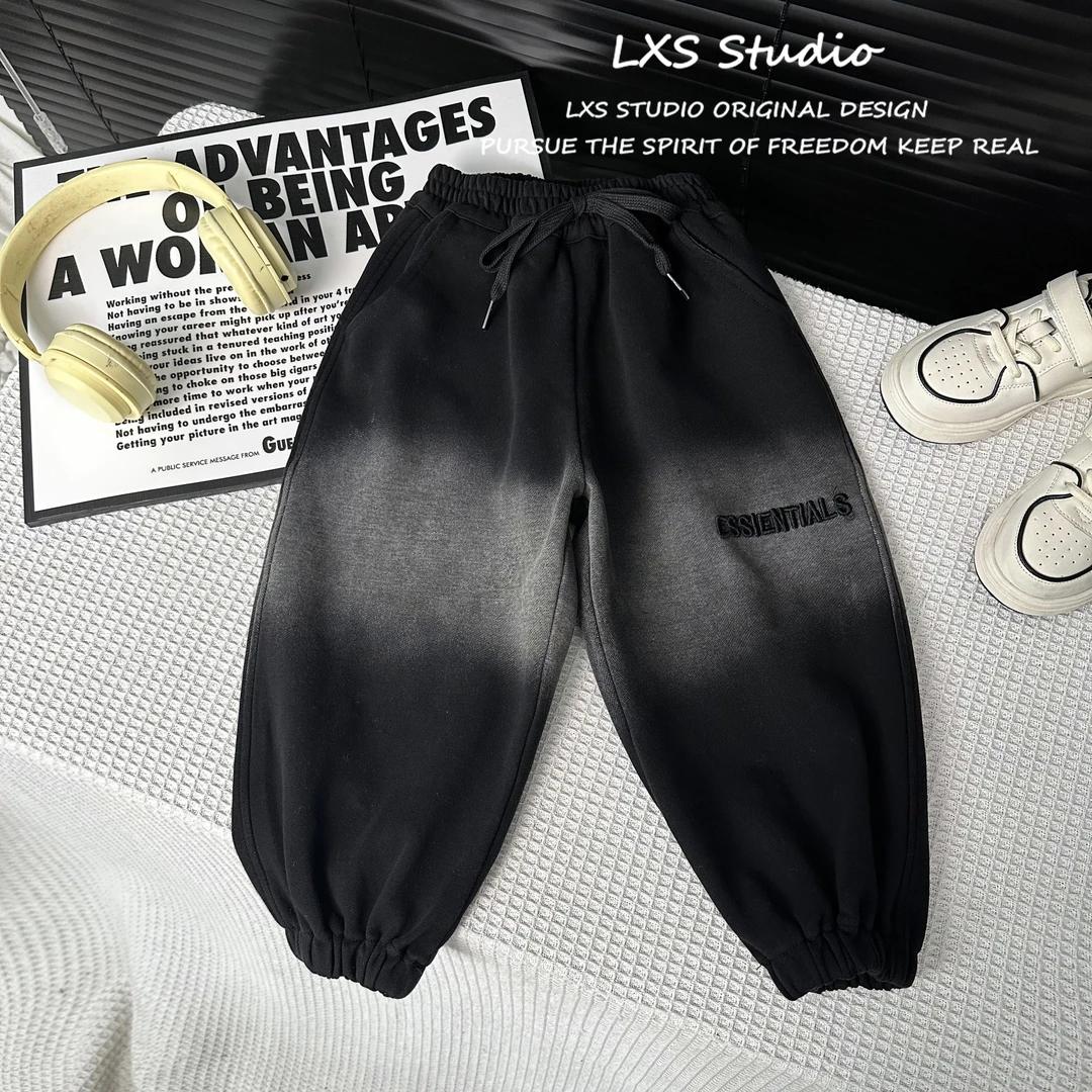 舅舅严选童装3号店春秋潮流洋气时尚渐变宽松休闲卫裤L3652023