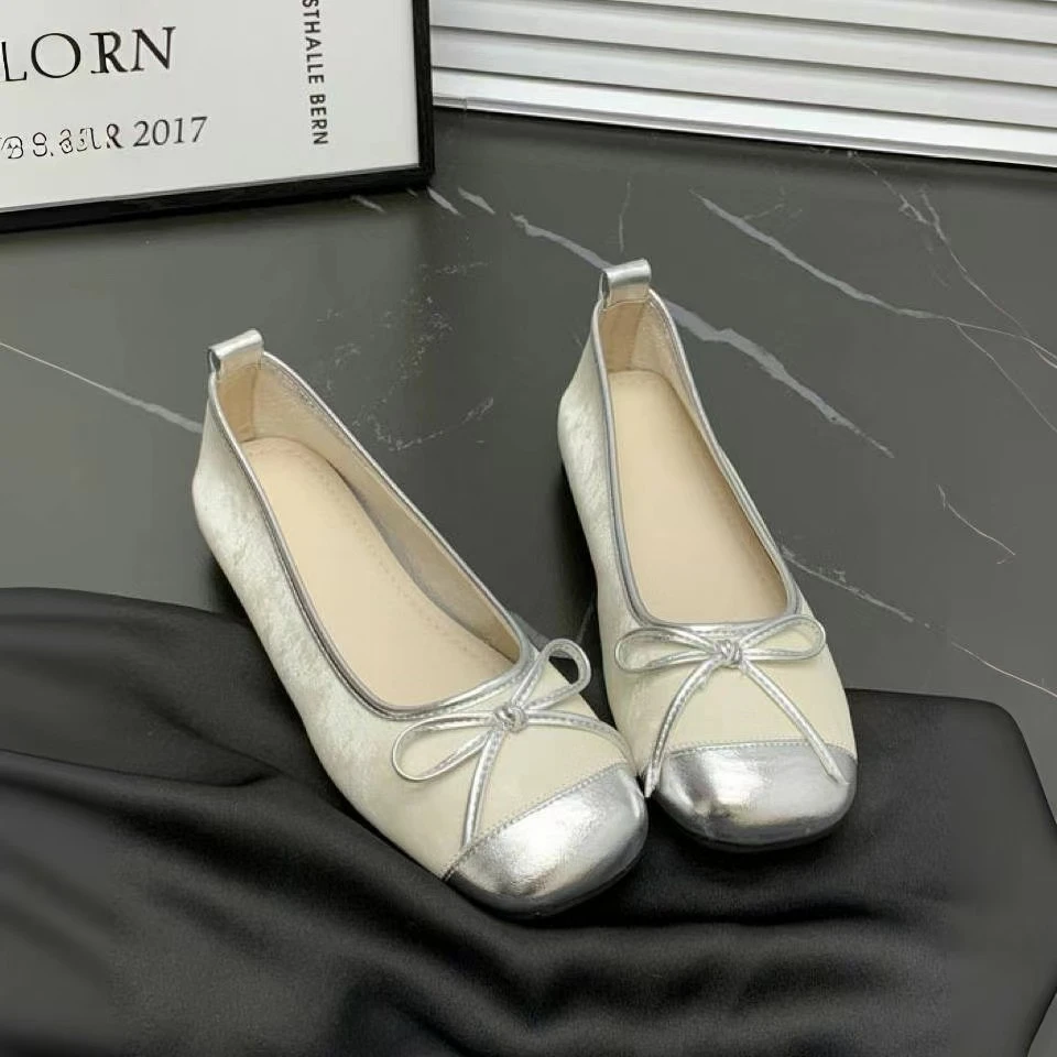 瓢鞋白色舒适非图片时尚休闲百搭尖头春季低跟