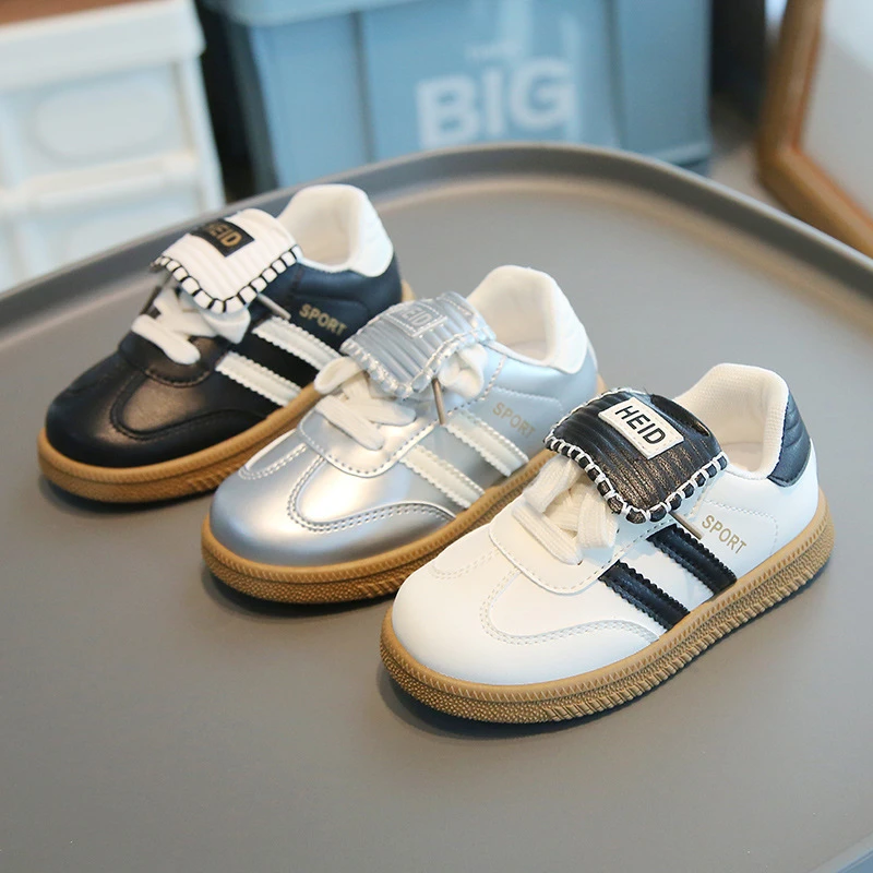 儿童德训鞋2024秋款男童运动鞋休闲板鞋女童小白鞋软底宝宝阿甘鞋