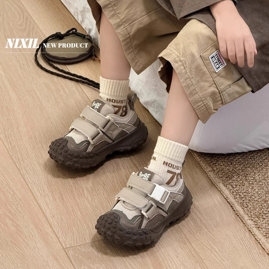 2024秋款旋转扣童鞋男童新款轻便透气网面运动鞋女童老爹鞋跑步鞋