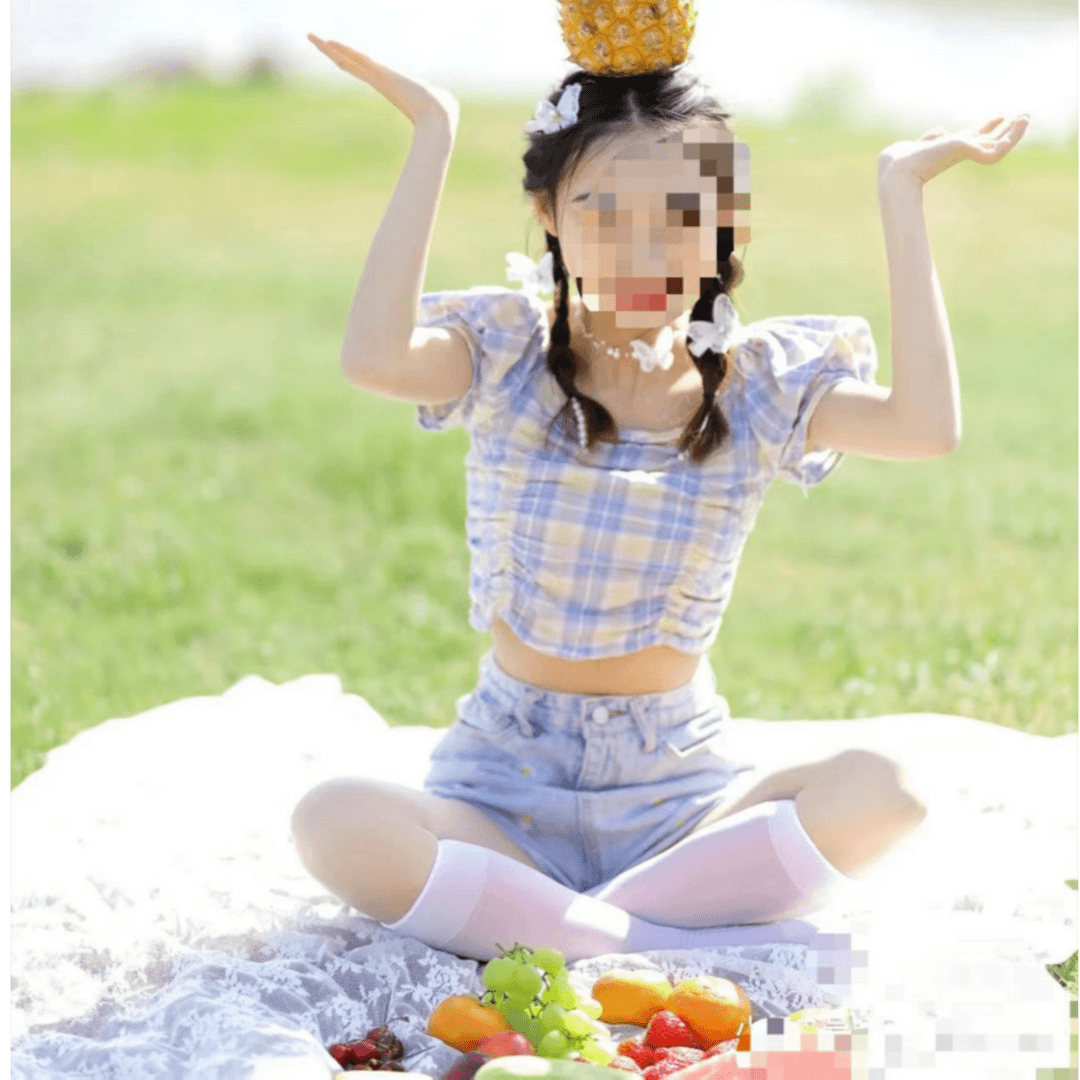 2024夏季新款时尚小个子格子上衣A3-3