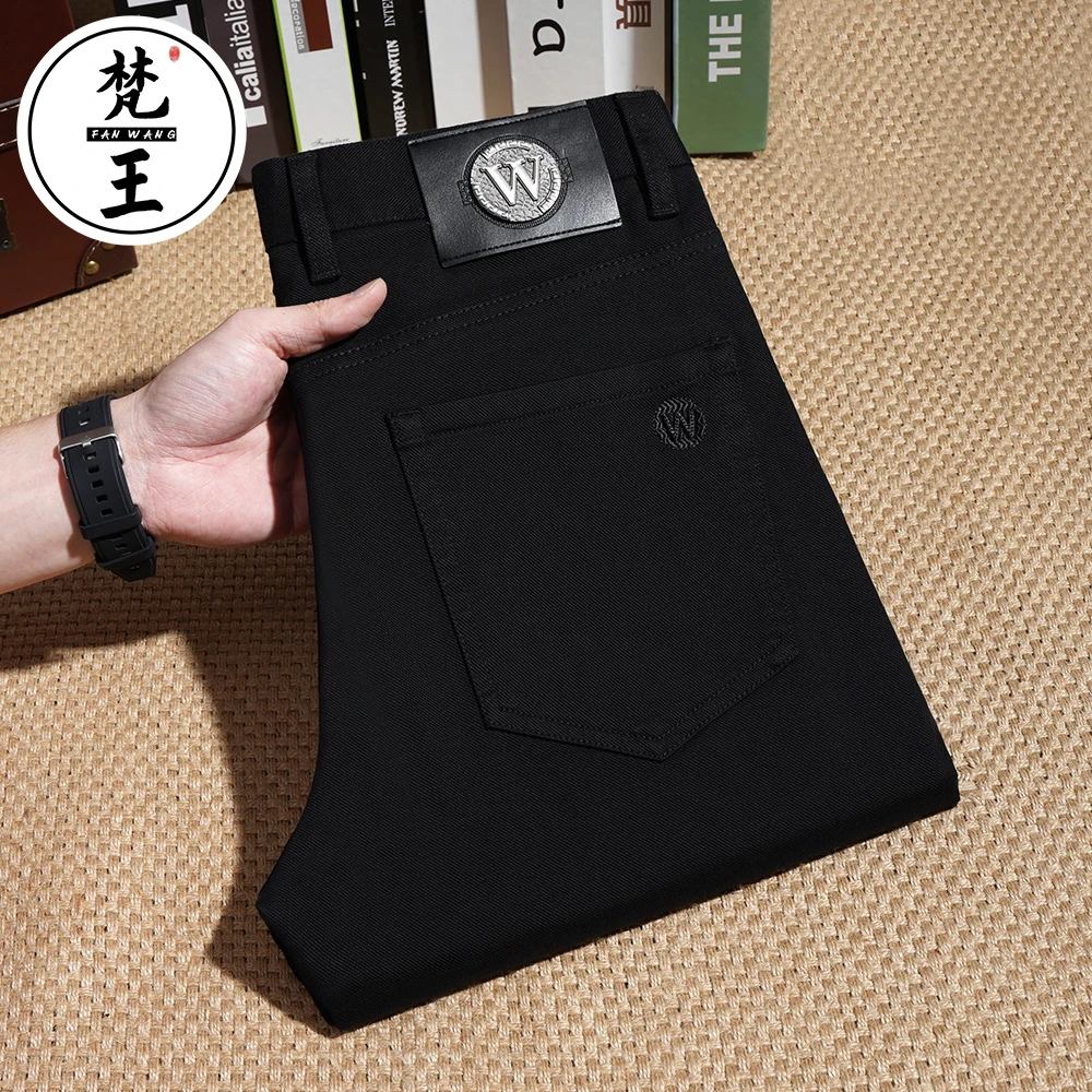 【待开价】梵王高档男牛仔裤子修身小直筒休闲百搭商务弹力长裤2495