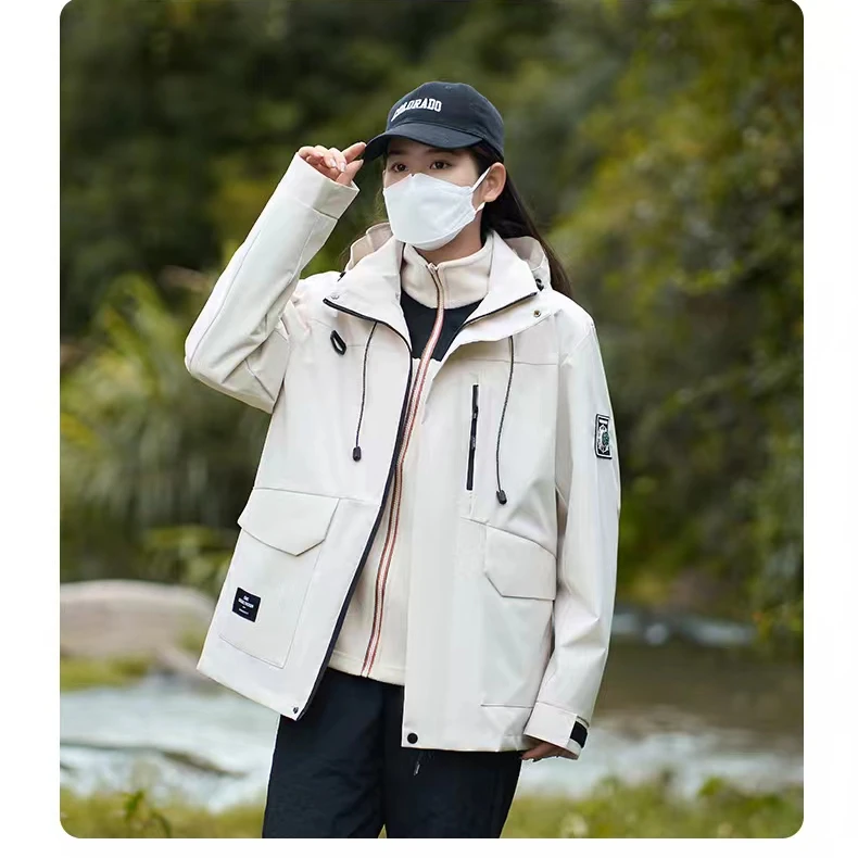 【亮一嗓优选】时尚潮流情侣款户外三防冲锋衣
