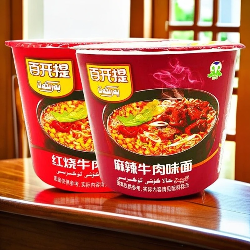 barkat泡面（三张口味）桶装方便面麻辣配料营养方便面油炸食用脱水