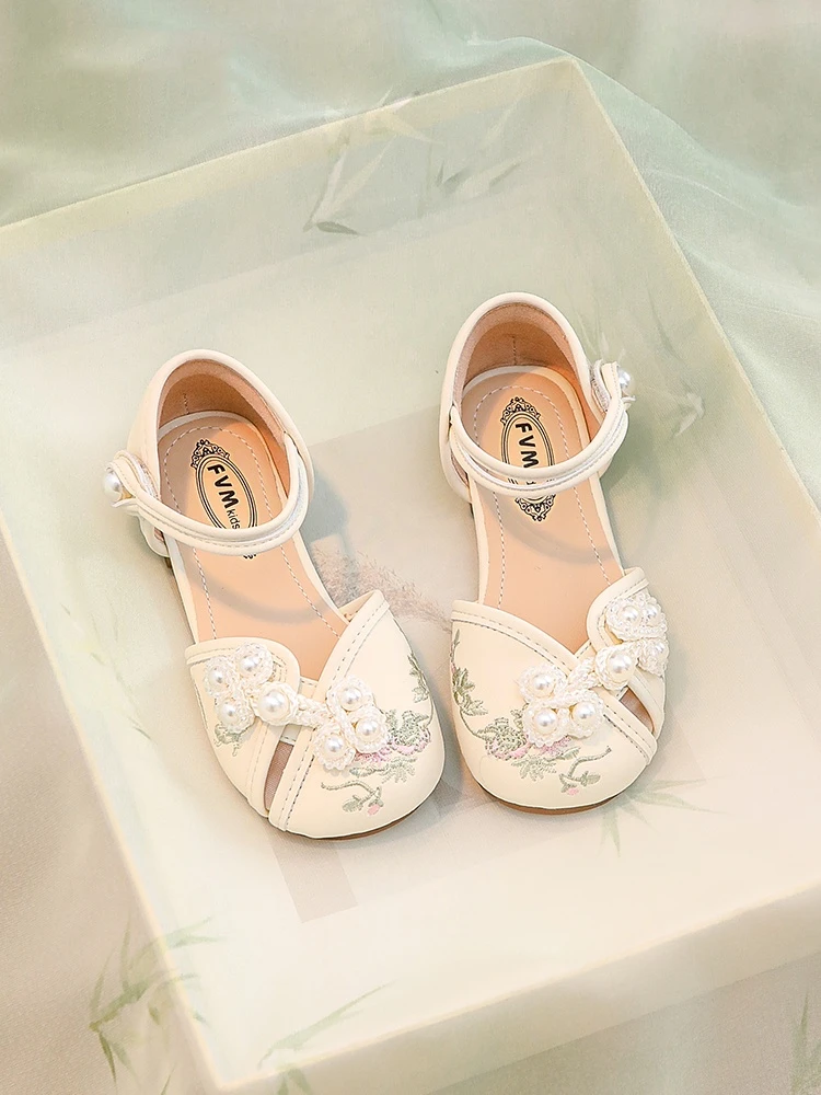 ABC女童汉服公主鞋子儿童夏款2024新款夏季小女孩古风新国风凉鞋