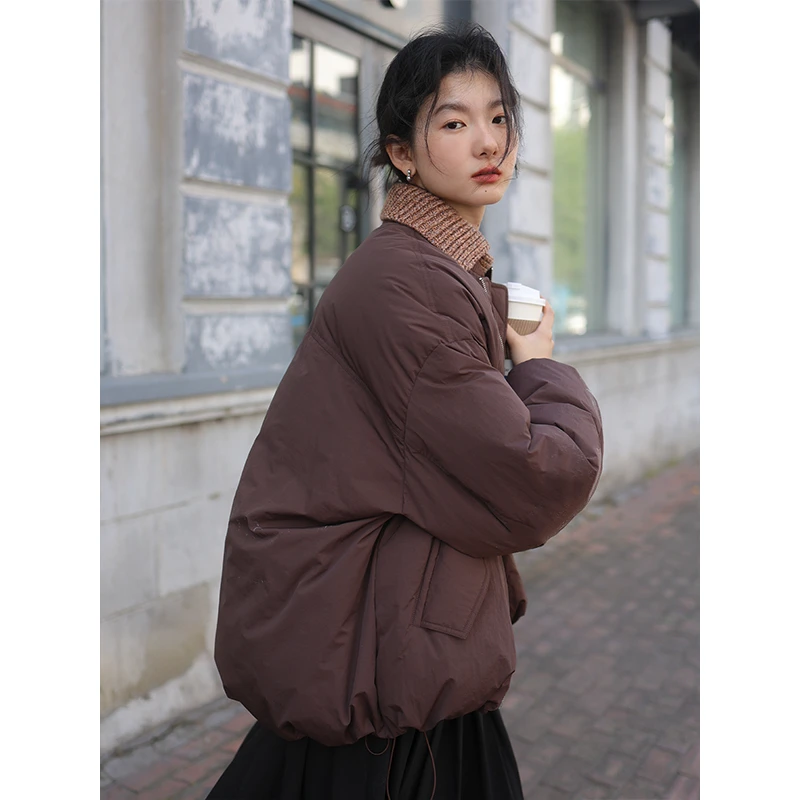 SUPERSCAPE休闲棒球领飞行夹克设计感简约下摆抽绳短款羽绒服素舶