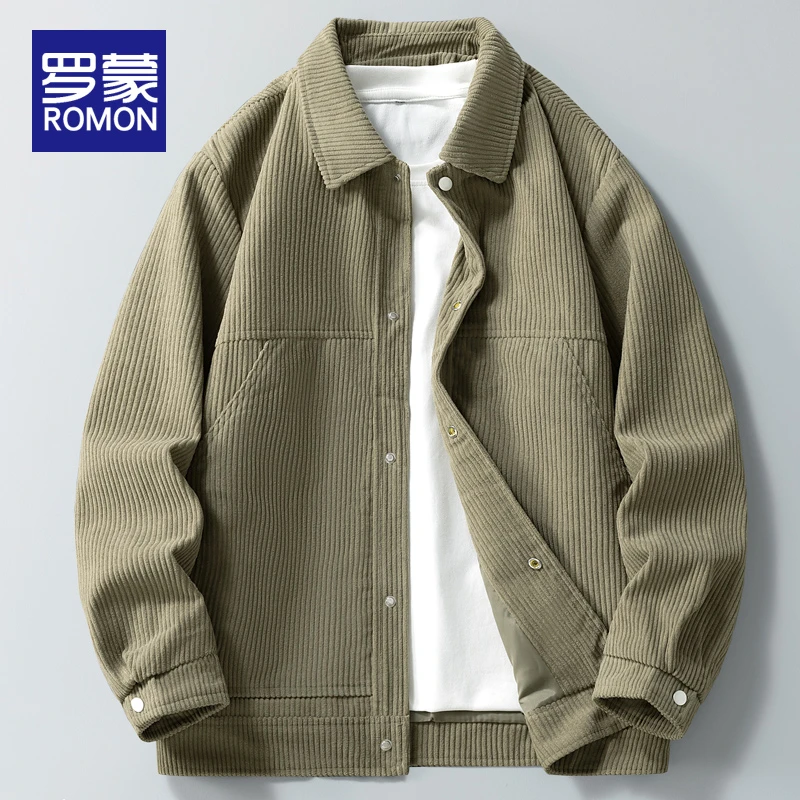 罗蒙男士秋冬款成熟痞帅男装外套男款2025新款休闲百搭加棉夹克男