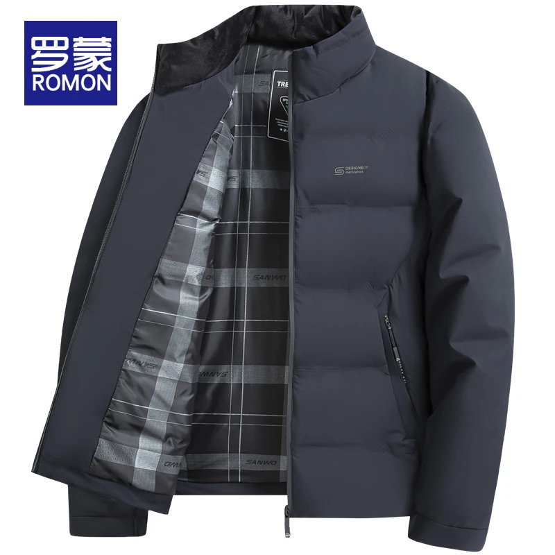 罗蒙棉服男款2025新款秋冬款休闲加厚棉袄中年爸爸冬装棉衣外套男