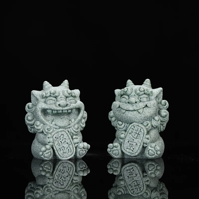 青砂石茶宠 小麒麟双喜 可养茶宠 茶具茶器茶道摆件