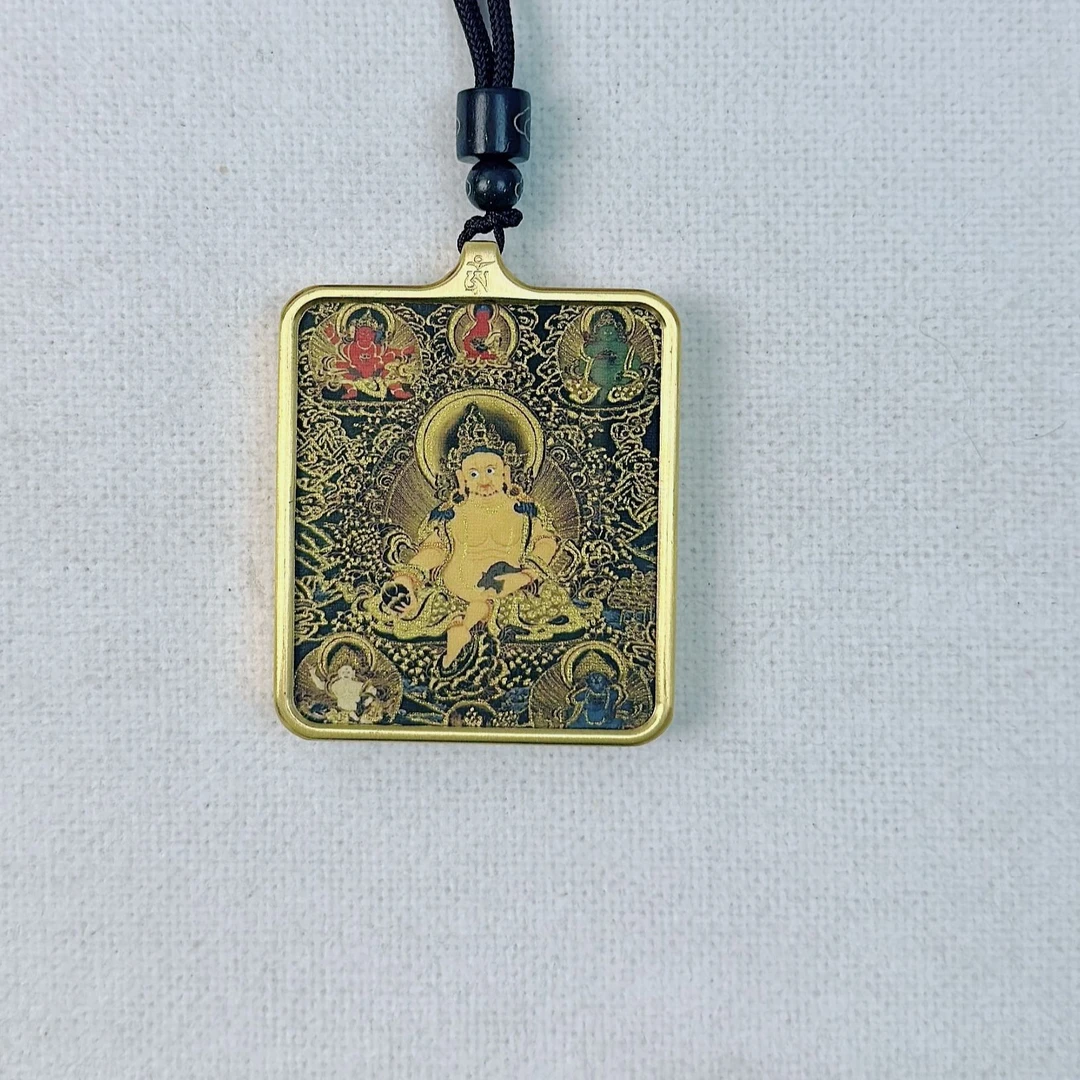 钛钢吊坠 【黄CC】小羽严选手绘重金复古黄财神守护神唐卡项坠