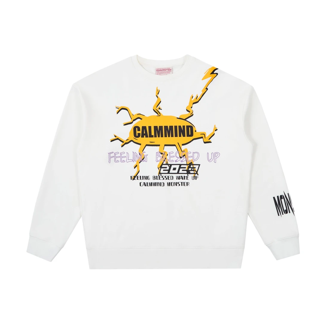 CALMMIND青春物语logo标语闪电卫衣秋冬保暖男女同款卫衣