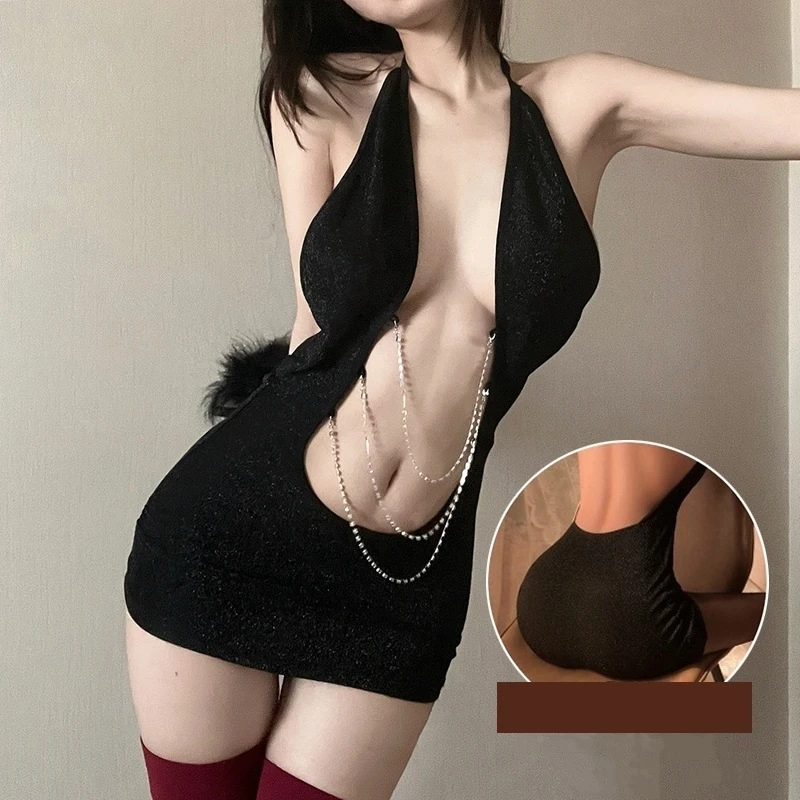 性感吊带内衣情激睡衣纯欲套装制服情调开叉诱惑女撩露背网红蕾丝