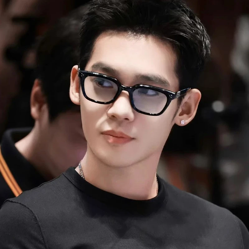 于适同款眼镜男款素颜黑框近视眼镜可配度数板材可配变色镜框架