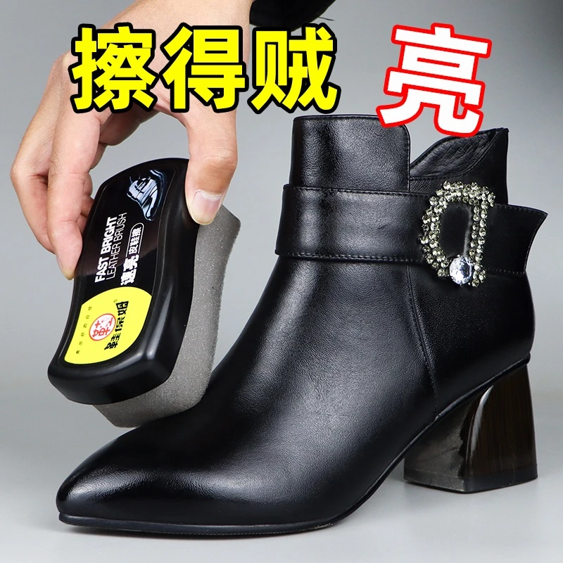 鞋保姆鞋擦皮鞋油海绵鞋油鞋蜡光亮蜡皮革保养油无色通用海绵擦鞋