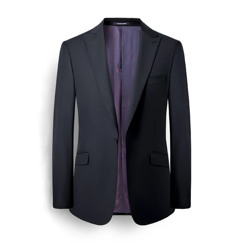 【单扣50羊毛半麻衬总裁高管白领行政男士高端商务休闲西服套装