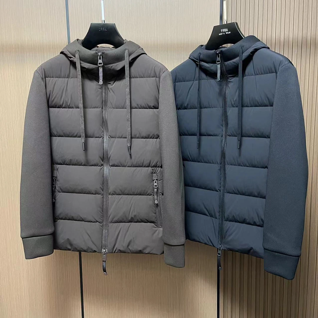 【BV】男士冬季新款20017高端轻奢时尚百搭白鹅绒连帽外套