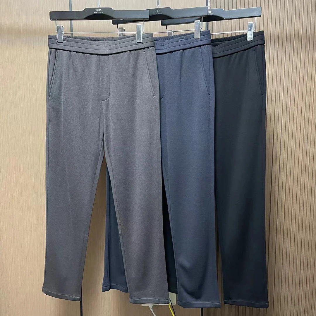 男士秋冬新款91911高品质百搭羊毛莫代尔休闲裤