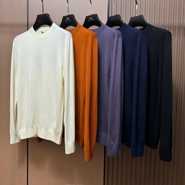 【羊毛毛衣】qp127秋冬新款男士中领打底羊毛毛衣简约百搭