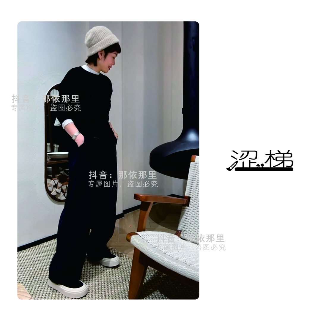 涩梯4379【女装】圆领套头内搭羊毛长袖针织上衣