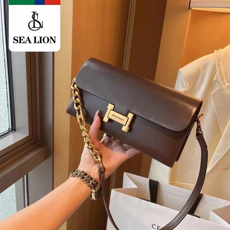 SEA LION今年流行高级感女包2024小众新款腋下法棍包单肩斜挎包包