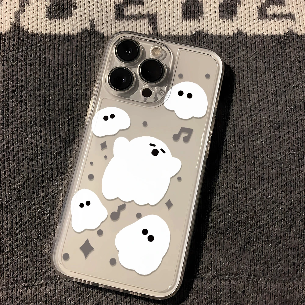 音乐小幽灵苹果小米oppo三星vivo华为适用iPhone15手机壳全包透明