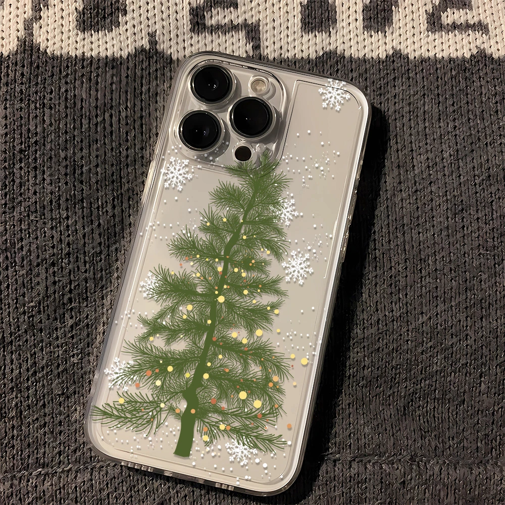 雪花圣诞树苹果小米oppo三星vivo华为一加适用iPhone15手机壳全包